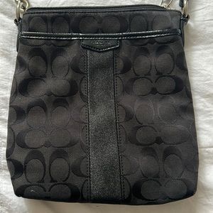 Black canvas coach cross body